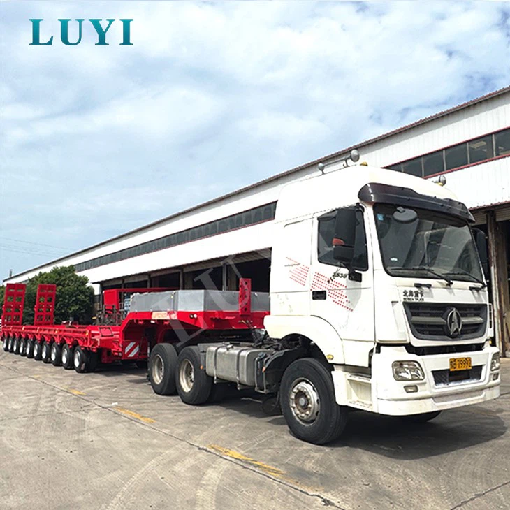 Remorque surbaissée à 10 essieux avec rampe