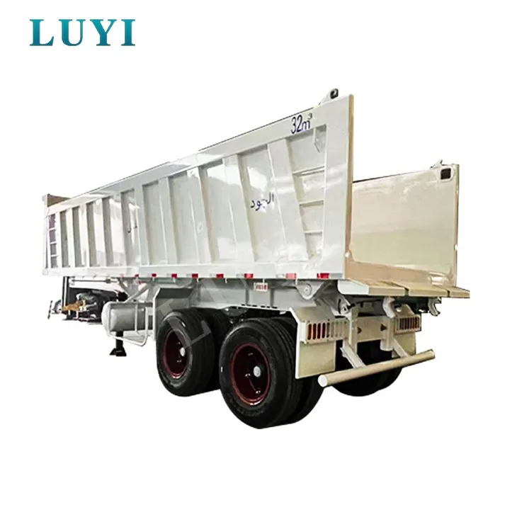 Remorque de camion à 2 essieux semi-remorque à benne arrière de haute qualité
