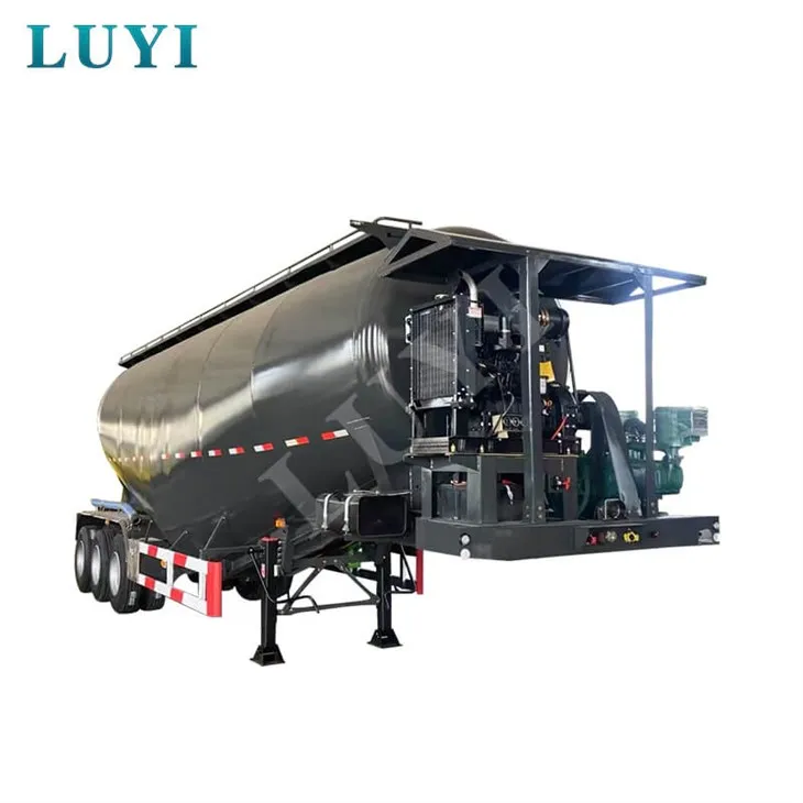 Semi-remorque citerne de ciment noir de 3-essieux 35-mètres cubes