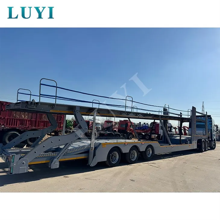 3 essieux double pont 8 véhicule transportant transport de transport de voitures semi-remorque