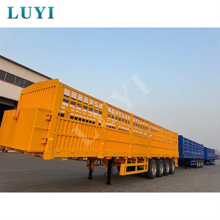 4-axle 30-ton 60-ton Stake Side Wall Cargo Semi-trailer factory
