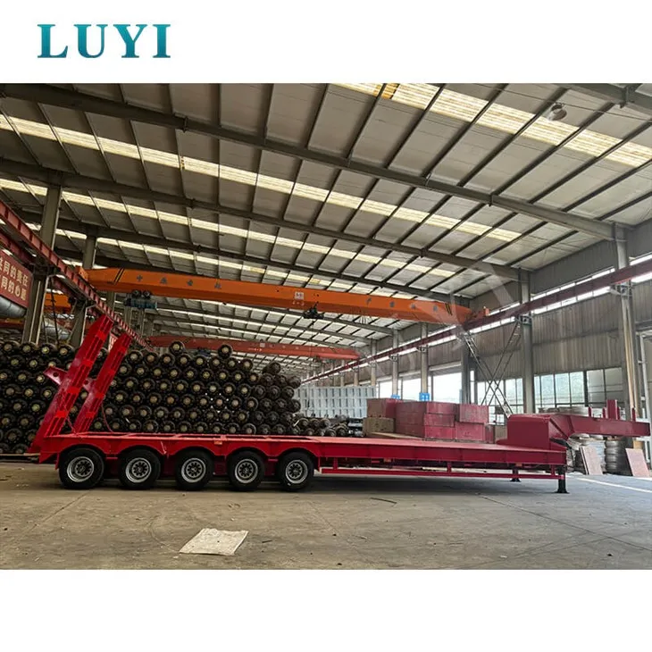 Semi-remorque plate basse à col de cygne à cinq-fils et dix-axes-