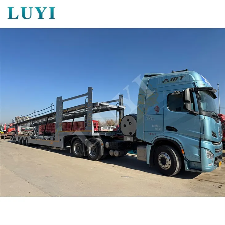 Processus de galvanisation transportant 8 semi-remorques de transport de voitures