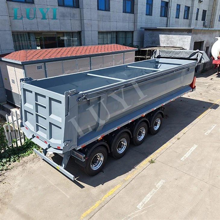 Heavy Duty 4‑Axle Rear Tipper Semi Dump Trailer For Construction Work price