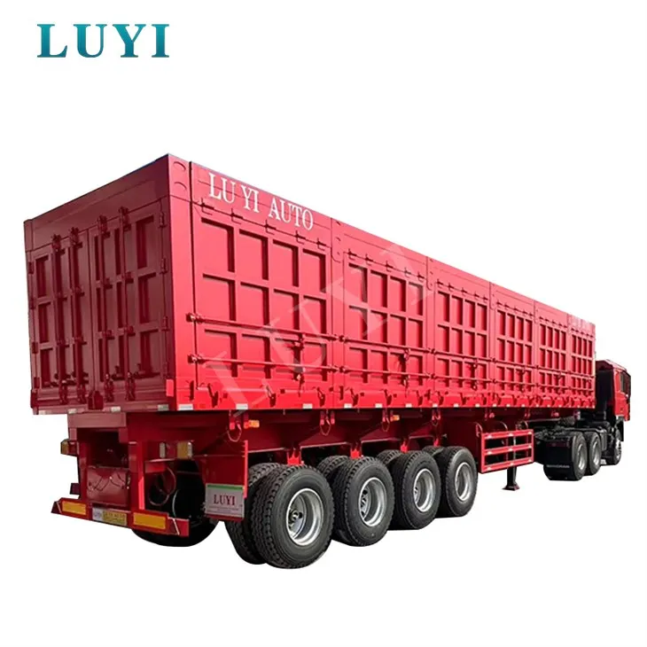 Semi-remorque à décharge latérale à 4 essieux pour la construction et l'exploitation minière