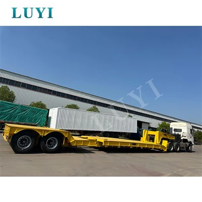 2 essieux semi-remorque de lit à col de col de cygne à bascule